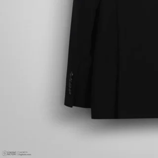 نمای پشت کت و شلوار مردانه مشکی مدل ELV1101