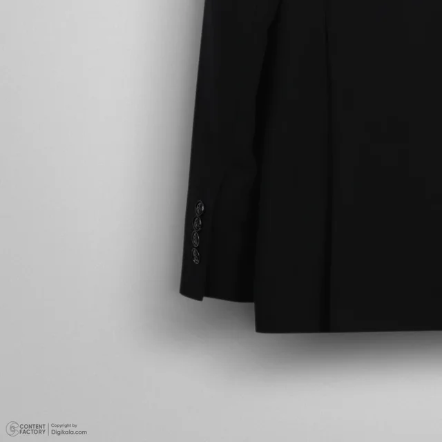 نمای پشت کت و شلوار مردانه مشکی مدل ELV1101